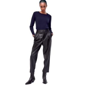 High Waist Straight Leg Faux Leather Pants